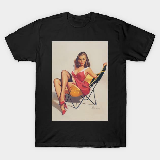 ELVGREN-SEXY GIRL IN CHAIR T-Shirt by AtomicMadhouse